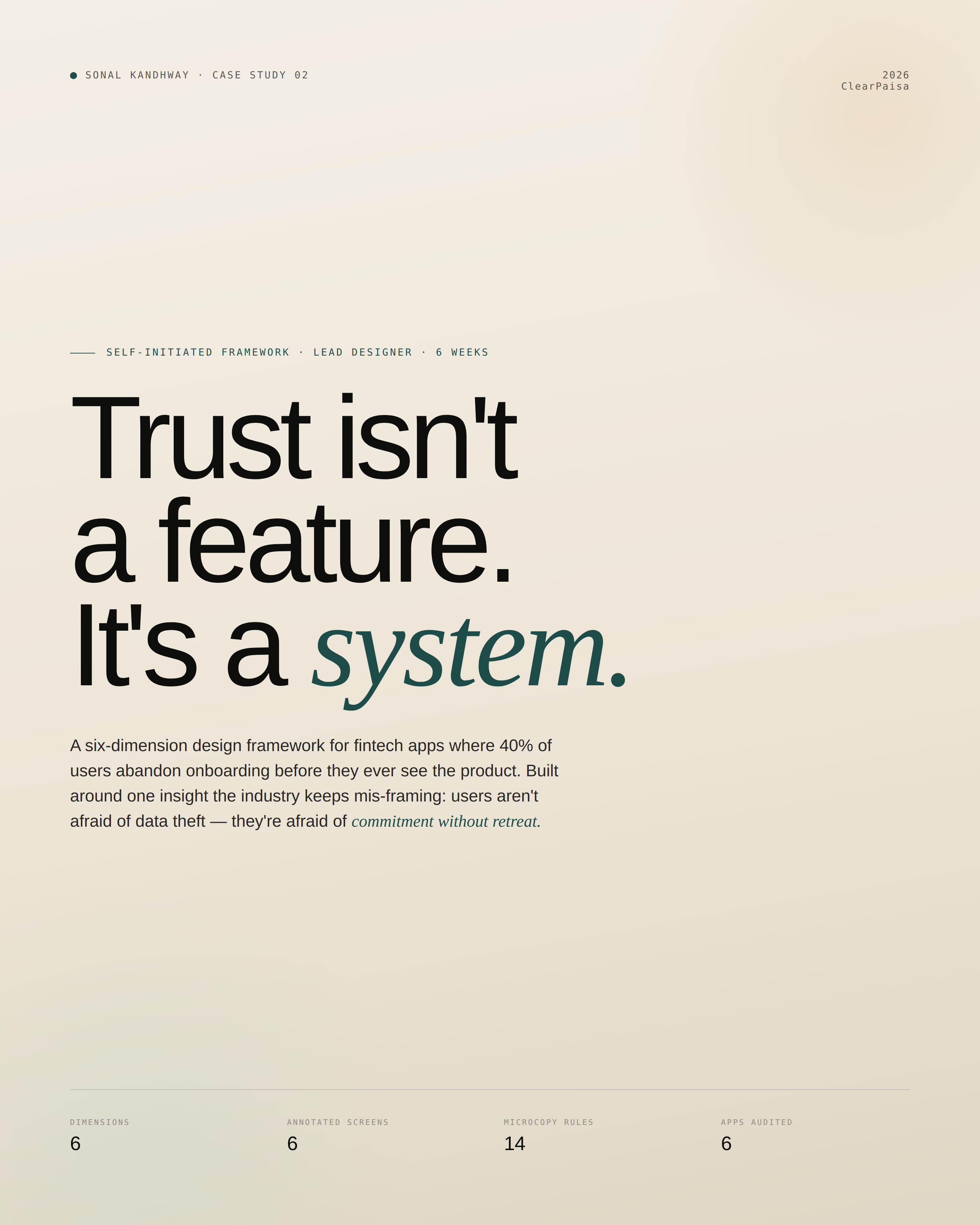 ClearPaisa &mdash; Trust isn&rsquo;t a feature. It&rsquo;s a system.