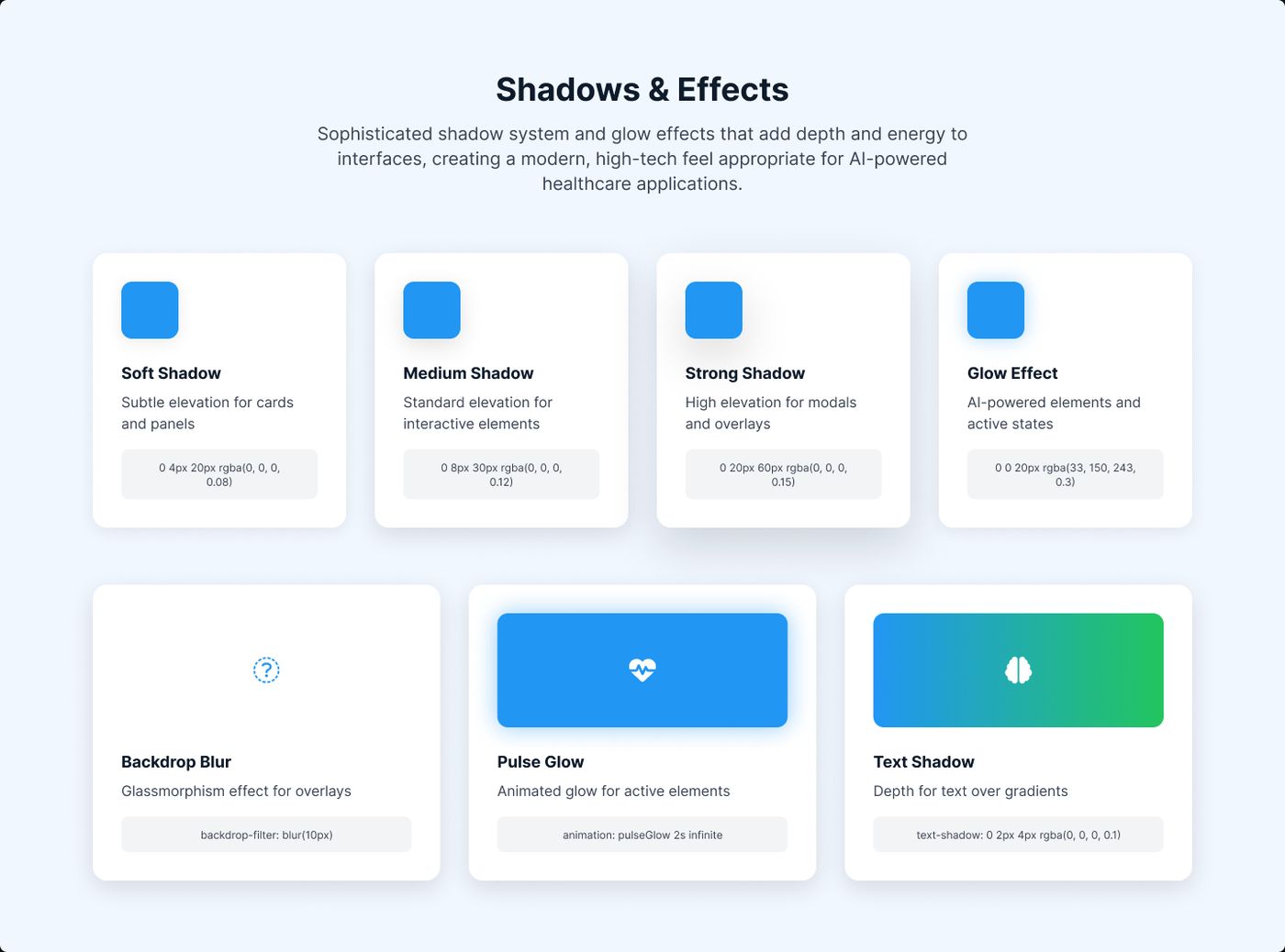 Style Guide — Shadows and Effects