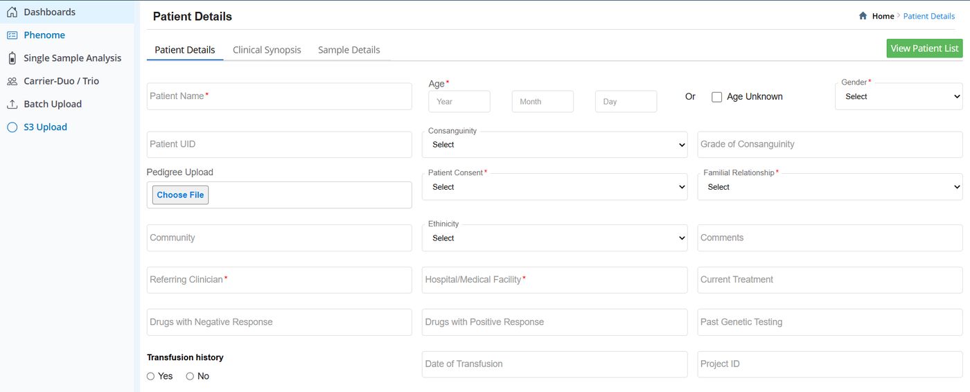 Legacy Patient Form