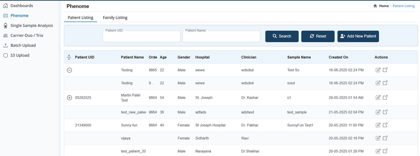 Legacy Patient Listing